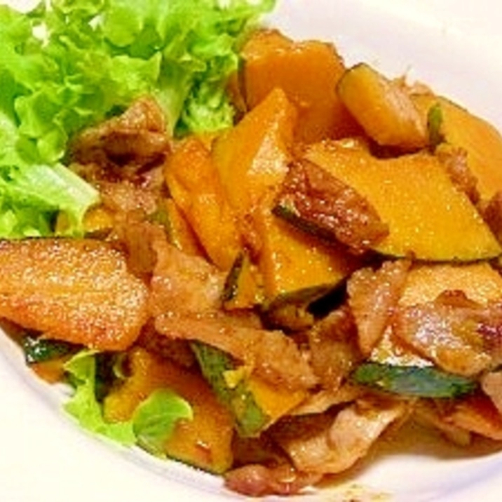 南瓜と豚肉の簡単炒め物